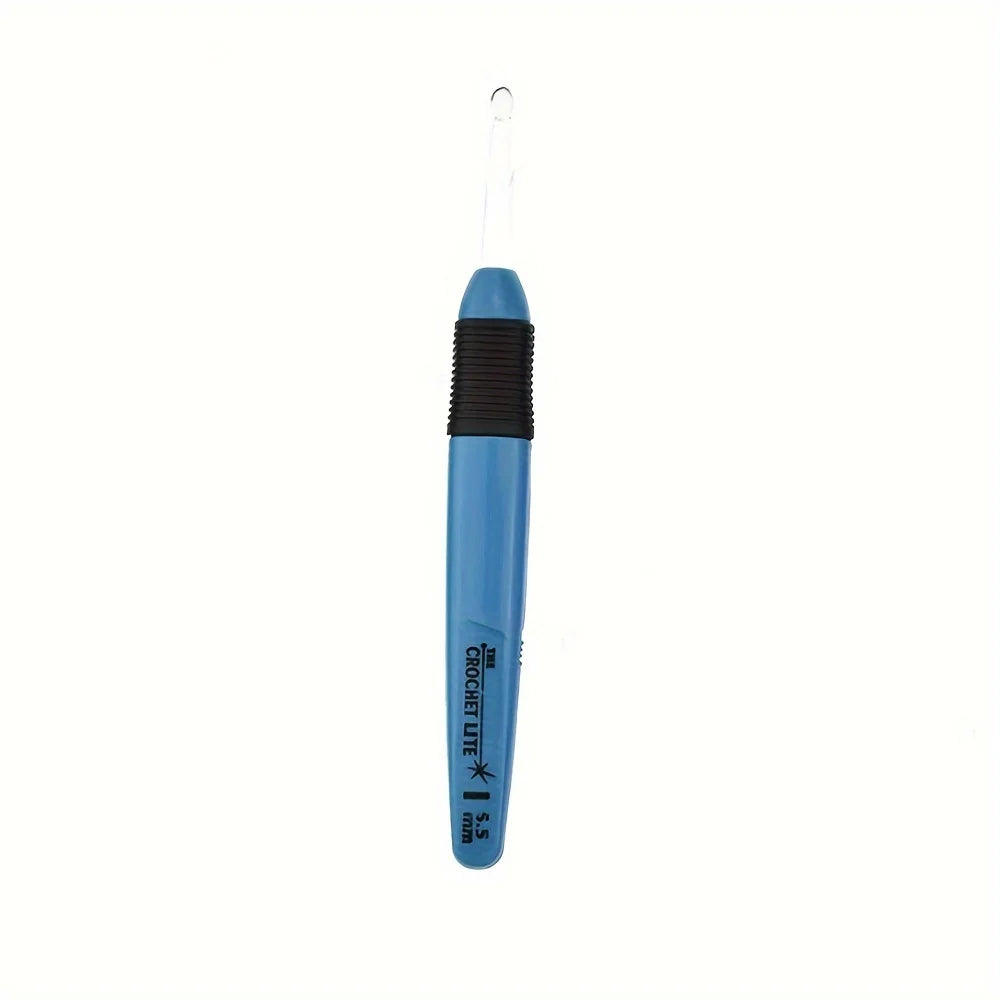 1Pc LED Light Crochet Hooks Knitting Needles Weaving Accessories Tools Crochet Hooks DIY Luminous Knitting Needle Tool