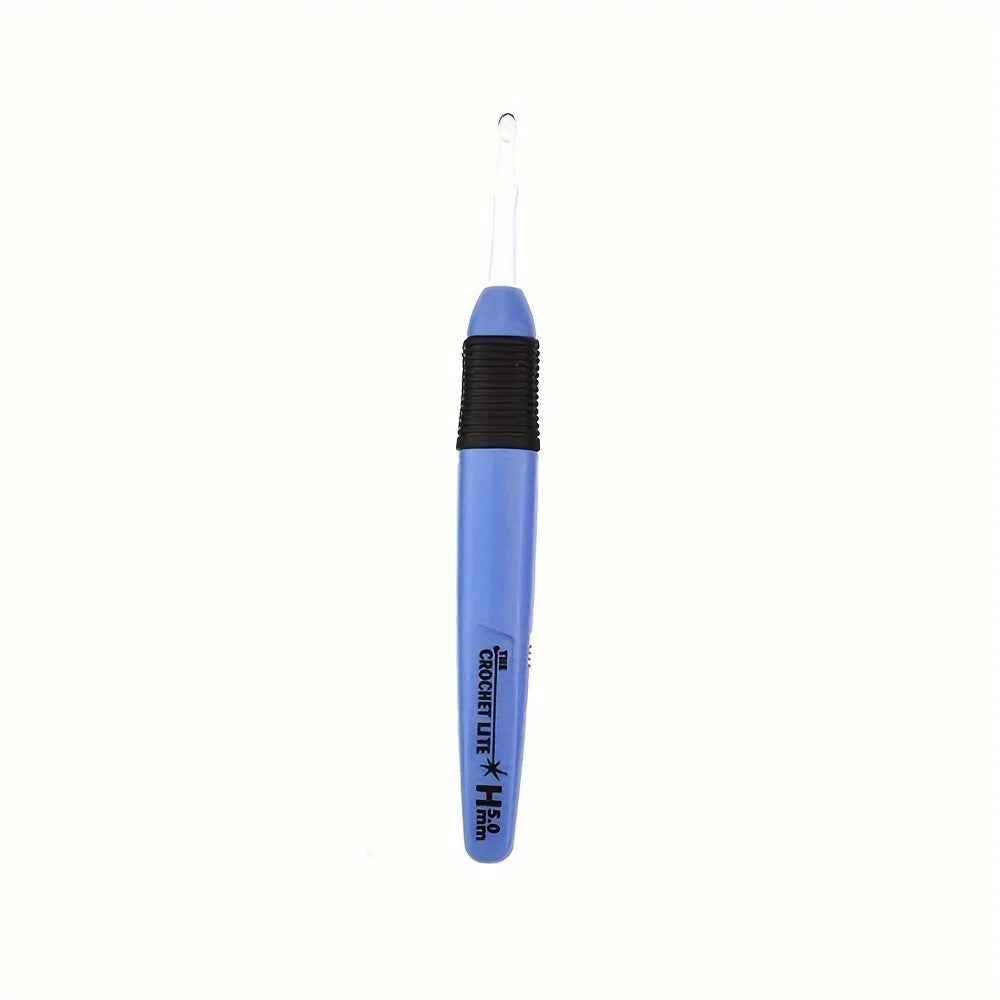 1Pc LED Light Crochet Hooks Knitting Needles Weaving Accessories Tools Crochet Hooks DIY Luminous Knitting Needle Tool