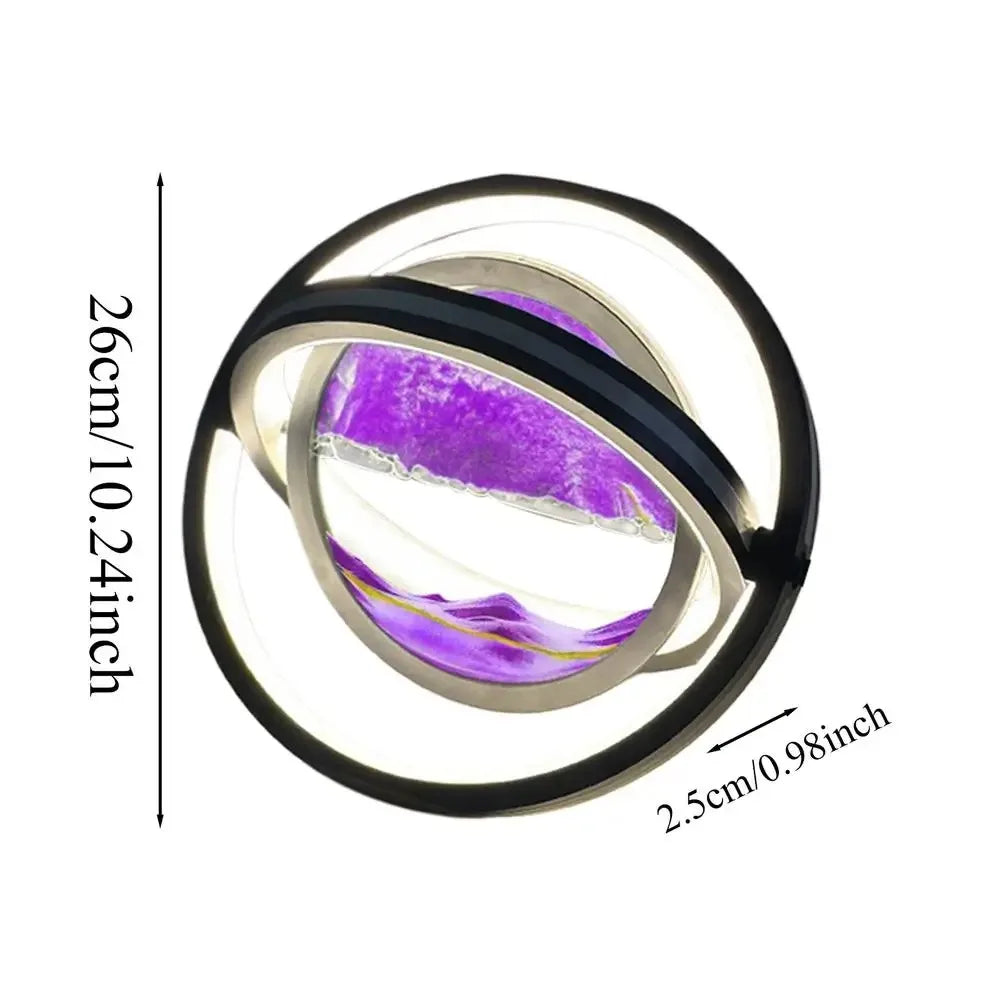 3D Moving Sand Art Night Lamp LED Quicksand Light Mobile Wireless Charge Touch Control for Bedside Sandscape Lamp Home Decor